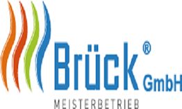 Logo der Brück GmbH mit bunten Linien links und dem Text "MEISTERBETRIEB" darunter.