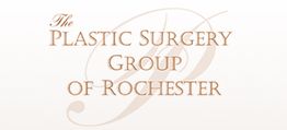 Logo of The Plastic Surgery Group of Rochester with stylized text and elegant design.