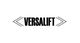 Versalift logo with bold text and angled lines on both sides on a white background.