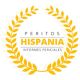 Laurel dorado con el texto "Peritos Hispania, Informes Periciales" en el centro.