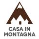 Logo con montagna stilizzata e testo "Casa in montagna" sotto.