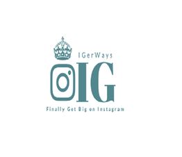 Logo with a crown, Instagram icon, and text: "IGerWays - Finally Get Big on Instagram."