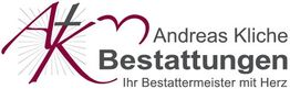 Logo von Andreas Kliche Bestattungen mit dem Slogan "Ihr Bestattermeister mit Herz".