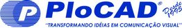 Logotipo da PloCAD com a frase: "Transformando Ideias em Comunicação Visual".