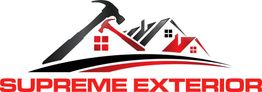 Logo of Supreme Exterior with houses and hammers in red, black, and white.