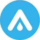 Ein blaues Symbol mit einem weißen, stilisierten Tropfen und einem Pfeil nach oben im Kreis.