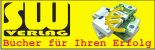 SW Verlag-Logo mit Stapeln von Geldscheinen und Münzen, Text: "Bücher für Ihren Erfolg".