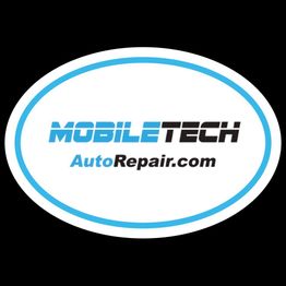 Logo with "MobileTech AutoRepair.com" in black and blue text inside a white oval with blue border.
