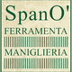 Logo con testo "SpanO' Ferramenta Maniglieria", scritte verdi su sfondo chiaro con righe verticali.