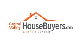 Logo for Central Valley HouseBuyers.com featuring a house roof design in orange and gray text.