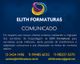Imagem de comunicado da Elith Formaturas sobre migração de servidores, com contatos listados.