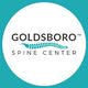 Logo with text "GOLDSBORO SPINE CENTER" and a stylized spine on a turquoise and white background.