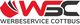 Logo mit den Buchstaben "WSC" und dem Text "Werbeservice Cottbus" in Rot und Schwarz.
