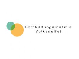 Logo des Fortbildungsinstituts Vulkaneifel mit überlappenden grünen und orangefarbenen Kreisen.
