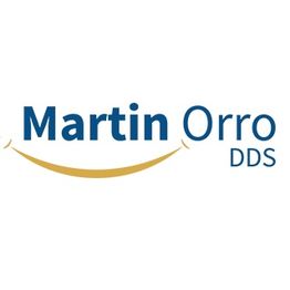 "Martin Orro DDS logo with a stylized golden smile curve beneath the name."