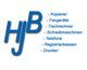 Blaues Logo "HJB" mit Text: Kopierer, Faxgeräte, Tischrechner, Schreibmaschinen, Telefone.