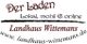 Text: "Der Laden, Lokal, mobil & online, Landhaus Wittemans, www.landhaus-wittemans.de"