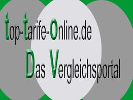 Textgrafik: "top-tarife-online.de - Das Vergleichsportal" in Grün auf grauem Hintergrund.