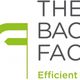 Logo van The BackOffice Factory met tekst: "Efficiënte boekhoudoplossingen," in groen en grijs.