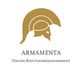 Ein Logo mit goldenem Helm über dem Text "Armamenta Online-Reputationsmanagement".