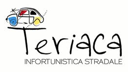 Logo "Teriaca Infortunistica Stradale", disegno stilizzato di un'auto in colori primari.