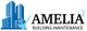 Logo with buildings, broom, and text: "AMELIA BUILDING MAINTENANCE".