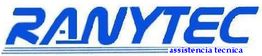 Logotipo azul com a palavra "RANYTEC" e "assistência técnica" em letras menores abaixo.