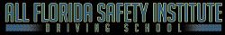 Logo: All Florida Safety Institute Driving School on a black background.