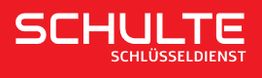 Rotes Logo mit weißem Text: "SCHULTE SCHLÜSSELDIENST".