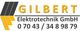 Logo von Gilbert Elektrotechnik GmbH mit Telefonnummer: 07043/3489879.