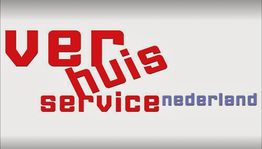 Logo met tekst: "Verhuisservice Nederland" in rode en blauwe letters.