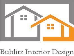 Logo von Bublitz Interior Design mit grauem und orangefarbenem Hausumriss.