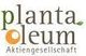 Logo mit Schriftzug "planta oleum Aktiengesellschaft" in grün und orange.