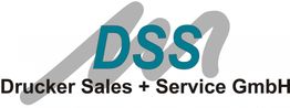 DSS-Logo der Drucker Sales + Service GmbH in Blau und Grau auf weißem Hintergrund.