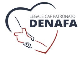 Logo Denafa con mani che si stringono e testo "Legale CAF Patronato".