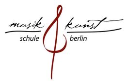 Logo der Musik- und Kunstschule Berlin mit Notenschlüssel in der Mitte.