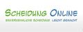 Text: "Scheidung Online: Einvernehmliche Scheidung - leicht gemacht" in grün und blau.