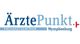 Logo mit Text: "ÄrztePunkt Facharztzentrum Nymphenburg", blau und rot gestaltet.