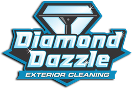 Diamond Dazzle logo with a diamond and squeegee, text reads "Exterior Cleaning".