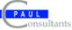 Logo mit grauem "Consultants" und blauem "PAUL".