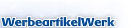 Text: "WerbeartikelWerk" in blauer Schrift auf weißem Hintergrund.