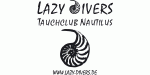 Logo mit Schriftzug "Lazy Divers Tauchclub Nautilus" und Spiralmuster. Webseite: www.tcn-ms.de.