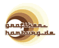 Logo mit stilisierten, braunen Kreisen und dem Text "grafiker-hamburg.de".