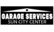 "Garage Services Sun City Center logo with a garage door icon above the text."