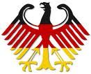 Schwarz-rot-goldener Bundesadler als Symbol Deutschlands.