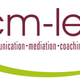 Logo mit Text "cm-ley", darunter "communication·mediation·coaching", grüne Halbkreislinie.