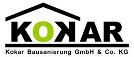 Logo der Firma Kokar Bausanierung GmbH & Co. KG mit grünem "O" und stilisiertem Hausdach.