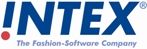 Logo von INTEX mit Slogan "The Fashion-Software Company" im unteren Bereich.