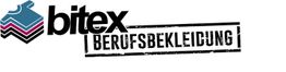 Logo von Bitex Berufsbekleidung mit stilisiertem Hemd und Schriftzug.