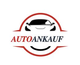 Abstraktes Autologo mit der Aufschrift "Autoankauf" in Schwarz und Rot, rundes Design.